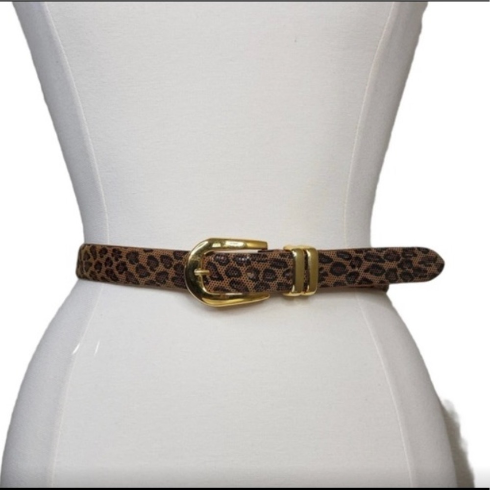 NWOT AIMEE LYNN coated leather leopard belt